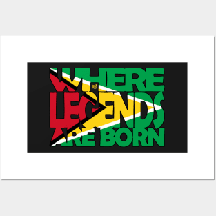 Guyana Flag - Where Legends Are Born - Guyanese - Soca Mode Posters and Art